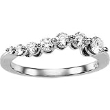 14K White Gold Diamond Journey Ring - 0.50 Ct.