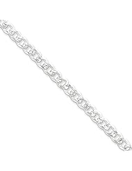 .925 Sterling Silver 5.5mm Pave Curb Link Chain