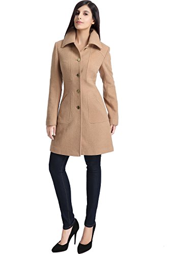 BGSD Women's 'Elizabeth' Wool Blend Patch Pocket Melton Coat