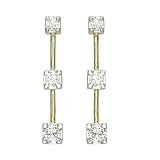 3 Diamond Earrings 1/2 ct. in 14K Yellow Gold