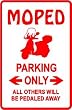 MOPED PARKING ONLY bike street sign