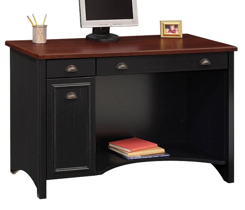 Antique Black with Hansen Cherry Computer Desk Stanford Collection by Bush Office Furniture - WC5391