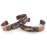 Rustic Unisex Copper Cuff Bracelet - Running Fox