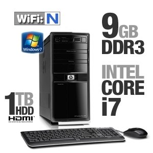 HP Pavilion Elite HPE-170f - Tower - 1 x Core i7 920 / 2.66 GHz - RAM 9 GB - HDD 1 x 1 TB - DVD?RW ?R DL / DVD-RAM - GF GTX 260 - Gigabit Ethernet - WLAN : 802.11 a/b/g/n - Windows 7 Home Premium 64-bit - Monitor : none - remarketed
