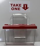 Outdoor Business Card Holder RED LID - with Vehicle Window Hook - From: Clear Lake Enterprises