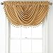 Hilton Window Curtain & Waterfall Fringed Valance Treatments Available In Many Colors (Antique Gold, Single Valance) By GoodGram