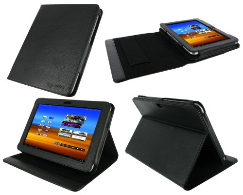 rooCASE Multi-Angle (Black) Leather Folio Case Cover for Samsung Galaxy Tab 8.9 GT-P7300 GT-P7310