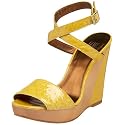 Pelle Moda Women's Yukio Wedge Ankle Wrap Sandal