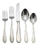 WATERFORD FLATWARE BALLET RIBBON GOLD 5 PIECE FLATWARE PLACE SETTINGS