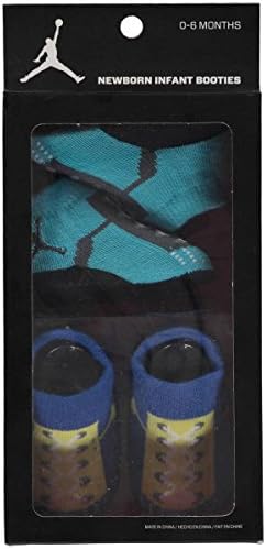 Jordan Baby Boys' 2-Pack Sock Booties - turquoise/yellow, 0 - 6 months