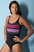 Info/Buy Bodyshaper Block Stripe Swimsuit