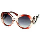 Designer Inspired Oversized High Fashion Sunglasses w/ Baroque Swirl Arms