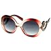 Designer Inspired Oversized High Fashion Sunglasses w/ Baroque Swirl Arms