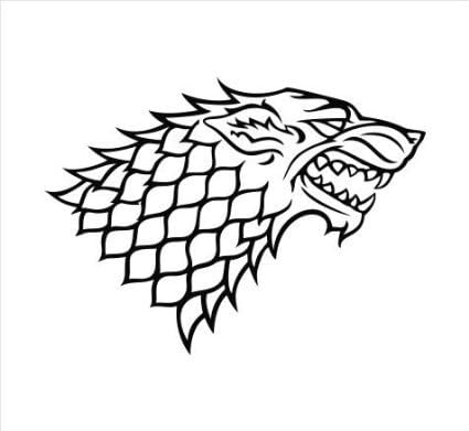 Game of Thrones - House Stark- Grey Direwolf Emblem Vinyl Decal Die Cut Decal Sticker 6"