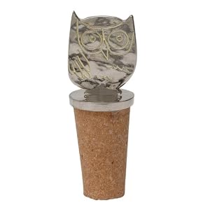 Natural Life WST005 2-3 4-Inch by 1-Inch Wine Stopper, 1-Pack, Silver and Cork