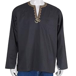 Mens Embroidered Kurta Casual Cotton Shirt India Chest 42 inches (gsk578b)