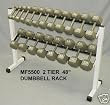2-tier 60" Dumbbell Rack with Hex Dumbbells
