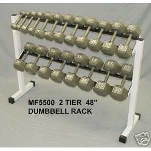 Dumbbell Rack 2-tier with 5-50 Lbs Hex Dumbbells for compare