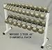 Show Racks - 2-tier 60" Dumbbell Rack with 5-50 Lbs Hex Dumbbells