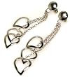 Earrings - Hearts - Sterling Silver, Rhodium Plated