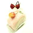 Gift Wrapped 2 Tone Roll Cake Dessert 2 Hand Towels Wash Cloth Home Gift Set Pink and Vanilla with Cherry Magnet