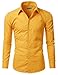 Doublju Mens Long Sleeve Basic Slim Fit Button Down Collared Dress Shirt