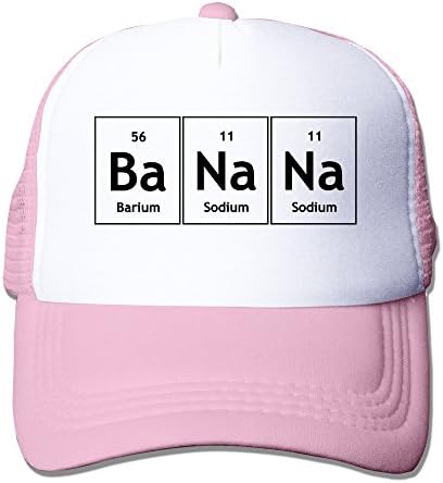 MZONE Unisex-Adult Snapback Cap Hat BaNaNa Barium Sodium Chemistry Elements Basketball Cap Hats Pink