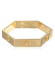 Isaac Mizrahi "Chain Gang" Wide Hexagon Bangle Bracelet, 9"