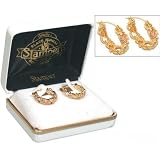 Stamper Black Hills Gold Earrings Hoop Leaf