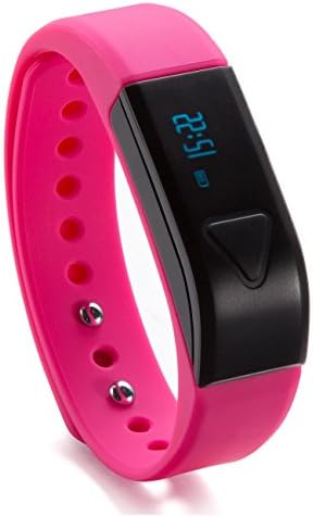 Realwo I5 Bluetooth Smart Wristband Bracelet Sleep Monitor and Sports Fitness Activity Tracker Caller ID display Key Switch for iPhone Galaxy Lg G3 (Pink)