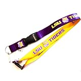 LSU Tigers Reversible Clip Lanyard Keychain Id Ticket Holder