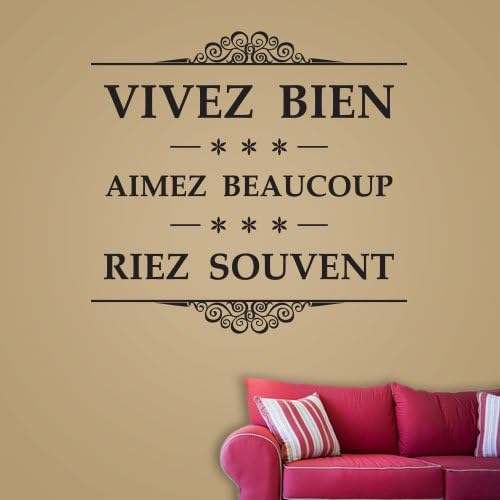WBFL000001_72 Vivez Bien 72 Inch Quote Vinyl Wall Decal