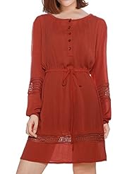 Long Sleeves Crinkled Polyester  Dress