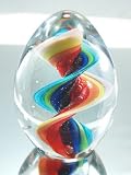 Hand Blown Glass Art Crystal Rainbow Glass Paperweight