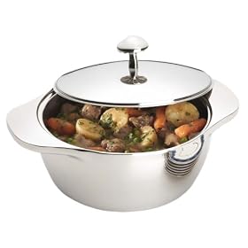 Prestige Polished Stainless Steel Covered Round Insulated Serving Dish, 2.8 Litre
