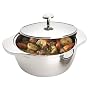 Prestige Polished Stainless Steel Covered Round Insulated Serving Dish, 2.8 Litre