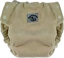 SwaddleBees Organic Cotton Velour Fitted Cloth Diaper (Medium, Natural)