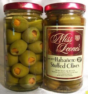 Habanero Stuffed Gourmet Queen Spanish Olives 12 oz. Jar by Leonard Mountain