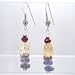Citrine, Garnet, and Iolite Gemstone Bead Dangle Earrings with Sterling Silver Accent, #9437
