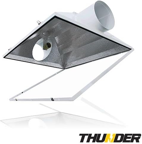 Thunder (TM) Sunlux XL 6-Inch White Air Coolable Reflector for Plants with V-Hangers for Easy Mounting. (5 Year Manufacturer Warranty !)