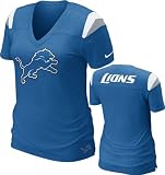 Detroit Lions Women's Blue Nike Fashion V-Neck T-Shirt