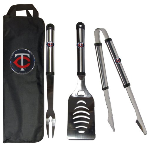 MLB Minnesota Twins Stainless Steel BBQ Set with Bag