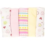 Spasilk Washcloths, Pink Stripes, 10 Count