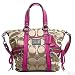 Coach Signature Poppy Spotlight Handbag Bag Purse Tote 13843 Khaki Magenta