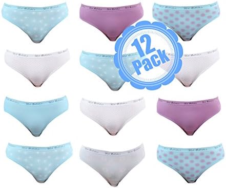 Hot Bottoms Women's 12Pk Cotton Sexy Bikini Panties, 100% Satisfaction Guarantee