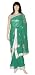 Rajrang Bollywood Green White Saree Sari with Handmade Gota Lace & Patch Work Matching Unstitched Blouse Top