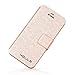 Coromose Durable Gold Hot Card Holder Wallet Leather Case Cover for Iphone 5 5s