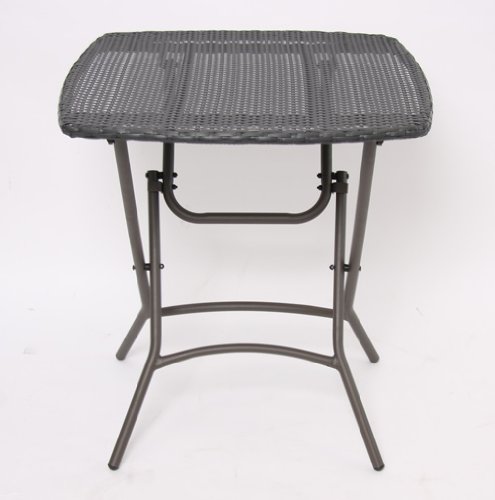 Rattan-Tisch, anthrazit, für innen und außen, D: 80cm