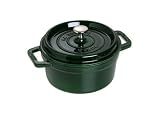 Staub 1101085 Cocotte, 10 cm, rund, Mini-Br&auml;ter aus Gusseisen, basilikum