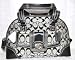Authentic Coach Hampton Signature Zip Domed Satchel Handbag 13977 Black/White